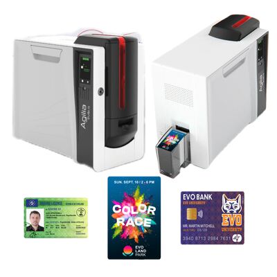 Evolis Agilia Retransfer Dual Sided ID Card Printing Machine 600 DPI