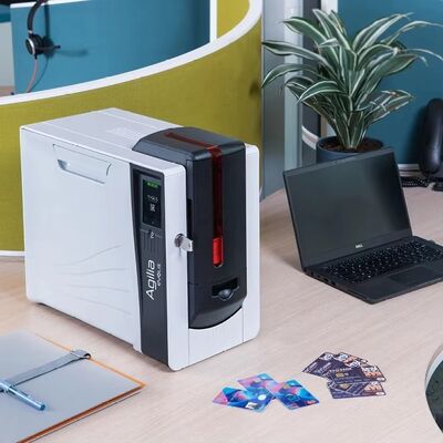 Desktop Evolis Agilia Retransfer ID Card Printer 600 Dpi 100% Genuine