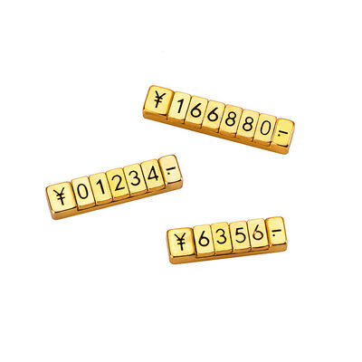 Retail Jewelry Magnetic Metal Price Tag Cubes with Six / Five / Four Digit Number Display