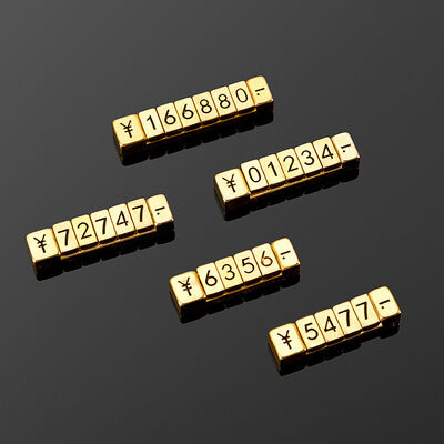 Gold Magnetic Metal Price Cube Display for Jewelry Counter Signage