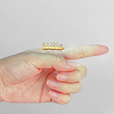 3D Metal price cube tag for jewellery Retail Price Display Tags