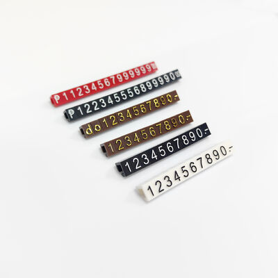 Black Base White Text 3D Numbers Pentagon Shape Price Tag Cube for Jewelry Display Rack