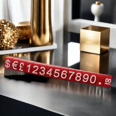 End Convex Digital Metal Jewelry Tags Display for Luxury Coppery Gold Silver Pricing Cubes