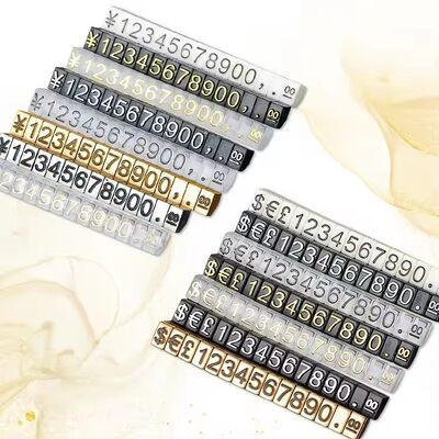 Black Jewellery Price Cubes Display With 3D Digital Watch And Cubic Tag Nail Sticker