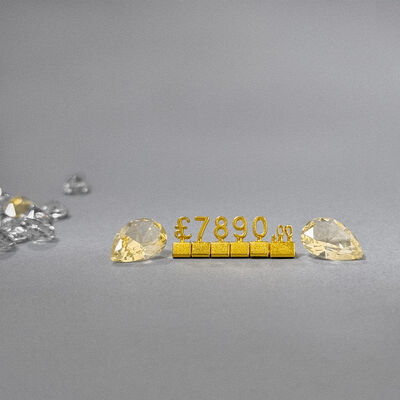 3D Metal GBP price tags for jewellery watch Retail Price Display Tags