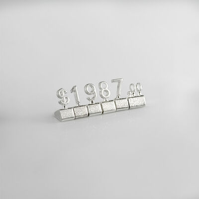 Digits Stand Upright Metal Price Tag Cubes Gold Coloured 8 Mm