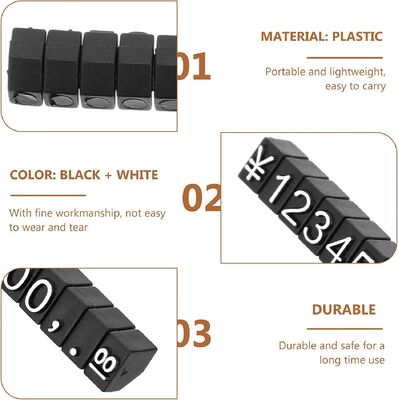 Mini Clear Plastic Luxury Tags 3mm Embossed Number Cubes