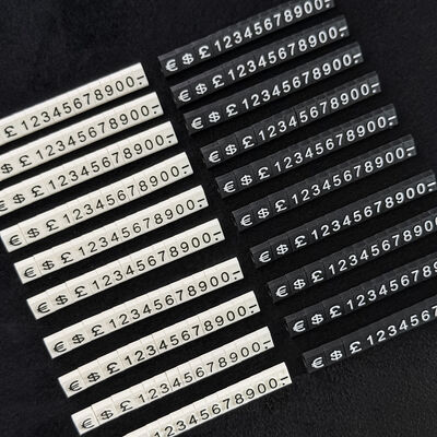 Jewellery Display Black White Mini Price Tag Cube 5 X 3 Mm with Currency Symbol