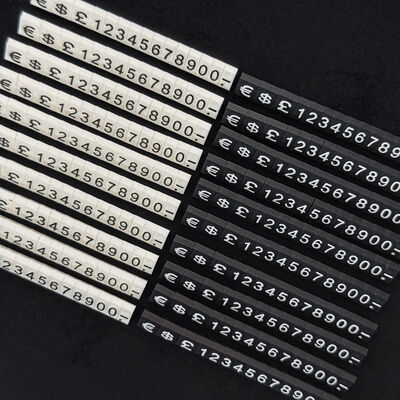 Jewellery Display Black White Mini Price Tag Cube 5 X 3 Mm with Currency Symbol