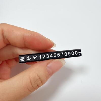 Plastic Mini Jewellery Price Tag Cubes Triangular Black 5x3mm