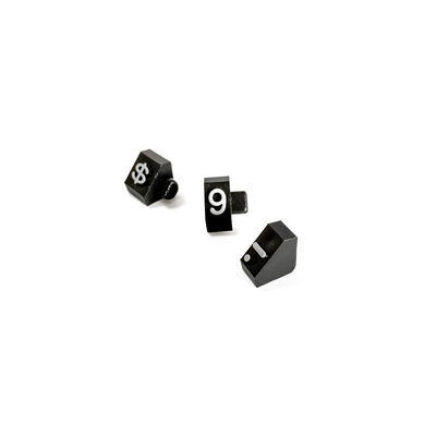 Plastic Mini Jewellery Price Tag Cubes Triangular Black 5x3mm