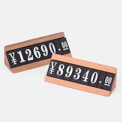 Wooden Base Retail Price Display Tags Label Adjustable For Jewelry Wine