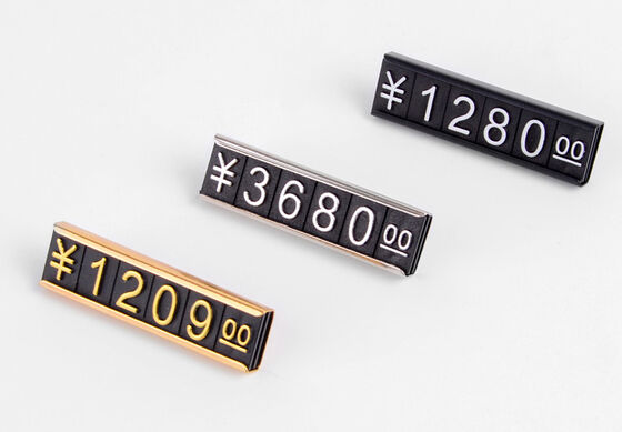 Digital Metal Plate Display Stand / Jewelry Pricing Cube In Black Silvery And Gold