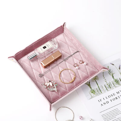 Velvet Nightstand Jewelry Box For Storing Watches Coins And Necklaces