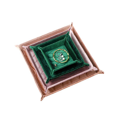 Velvet Nightstand Jewelry Box For Storing Watches Coins And Necklaces