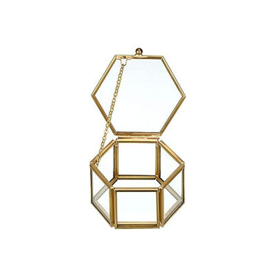 S3.5*7*5 Hexagonal Greenhouse Glass Jewelry Storage Box