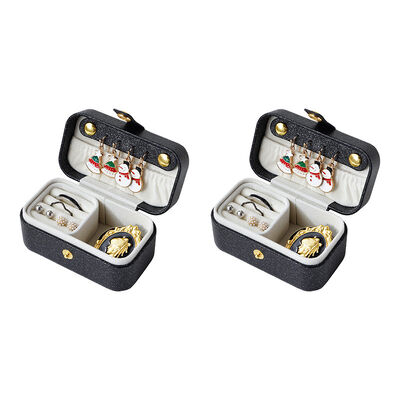 Mini Travel Jewelry Organizer Box Small Pearlescent Black For Jewelry