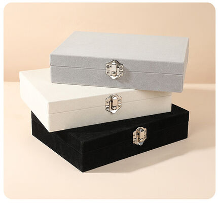 Buckle Closure Black Velvet Jewelry Storage Box for Organizing and Display