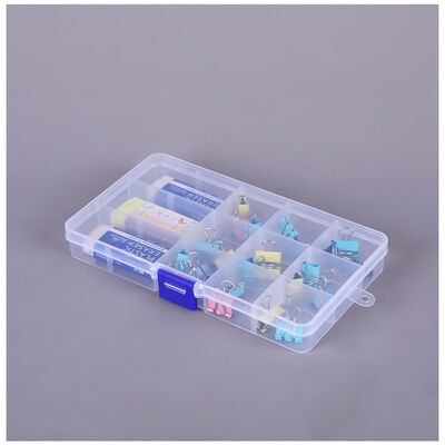 White 15 Grid Plastic Organizer Box Removable Divider Storage Case