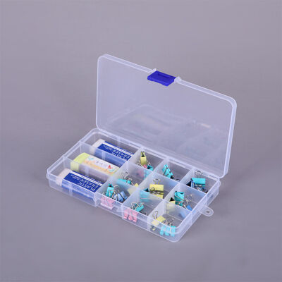 Blue Lock 15 Grid Plastic Organizer Box , Removable Divider Craft Storage Box