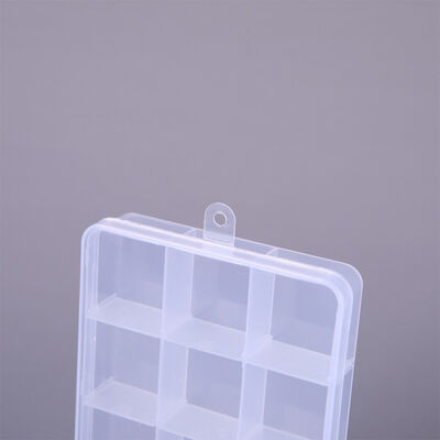 Pink Plastic Jewelry Organizer Box with 15 Grid Removable Dividers