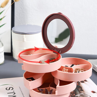 Plastic Jewelry Organizer Box Compact for Home Storage 10x10x10cm