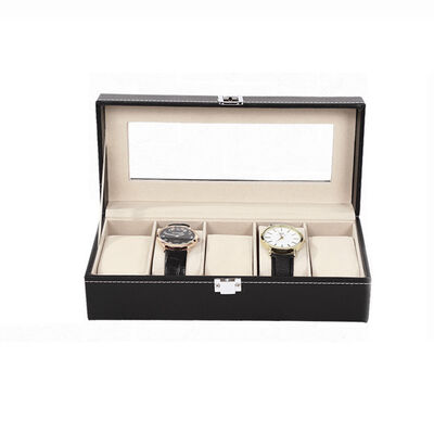 Luxury 6 Slot Watch and Bracelet Storage Box Elegant Organizer Display Case for Valuables and Fine Jewelry Collections