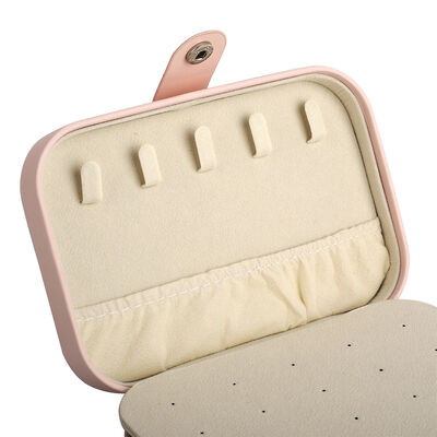 Durable Pink Travel Jewelry Storage Box Compact and Secure Portable Storage for Necklaces Rings Earrings