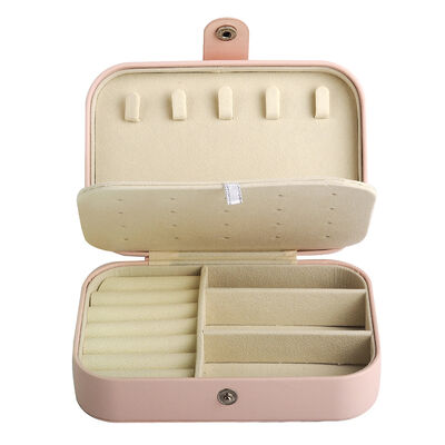 Durable Pink Travel Jewelry Storage Box Compact and Secure Portable Storage for Necklaces Rings Earrings
