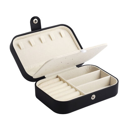 Black Jewelry Travel Storage Box For Rings Necklaces And Earrings