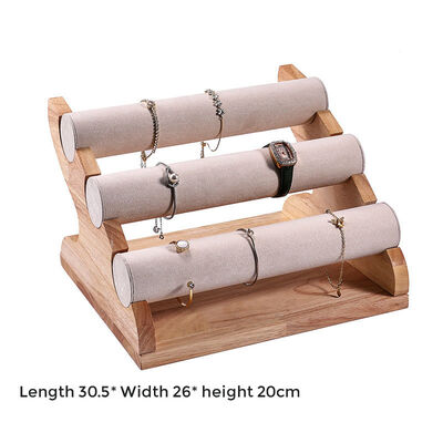 Retail Wood Jewelry Holder Stand Display Set For Necklaces Pendants