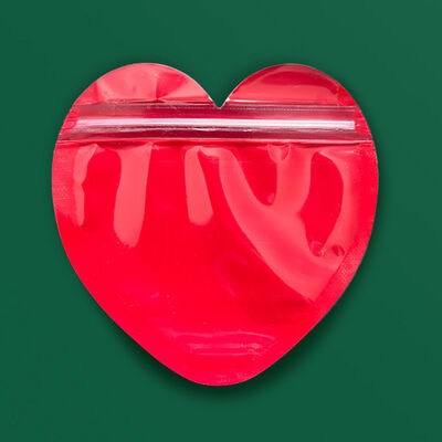 Red Macaron Heart Self Seal Jewelry Packaging Bags Ring Gift for Small Item