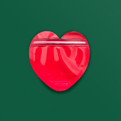 Red Macaron Heart Self Seal Jewelry Packaging Bags Ring Gift for Small Item