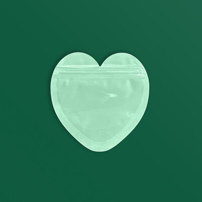Green Macaron Heart Self Seal Jewelry Packaging Bags 100 Pack
