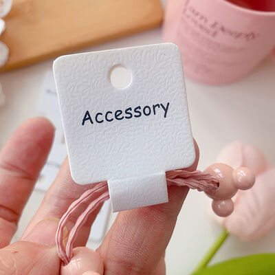 Double Fold Hair Pin Card Embossed Black Text 100pcs