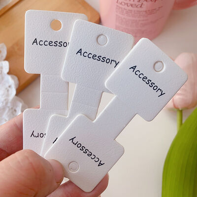 Double Fold Hair Pin Card Embossed Black Text 100pcs