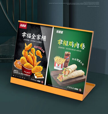 T Shape Double Sided Acrylic Sign Holder Stand Restaurant Acrylic Menu Display Stand