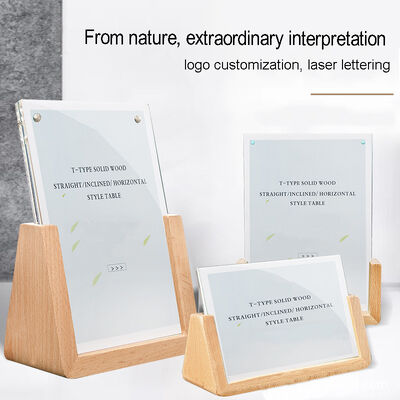 Upscale Restaurant Promotional Sign Holder Stand Vertical Acrylic Mail Organizer