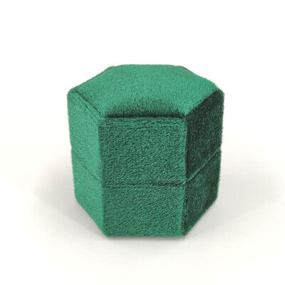 G116 Green Velvet Hexagonal Ring Packing Box Custom Luxury Jewelry Boxes