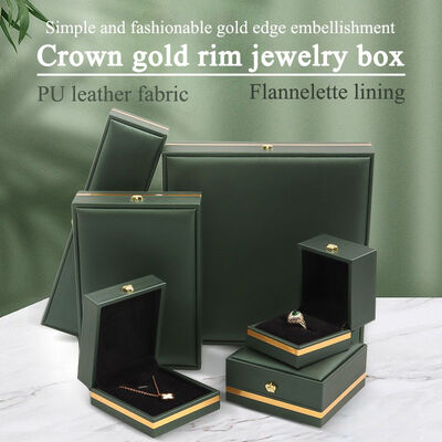 Custom Logo PU Leather Storage Box 6 Colors Ring Packaging Box