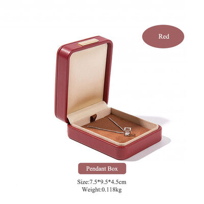 Red PU Leather Jewelry Packaging Boxes For Ring Pendant Bracelet Necklace