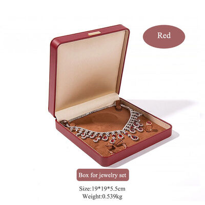 Red PU Leather Jewelry Packaging Boxes For Ring Pendant Bracelet Necklace