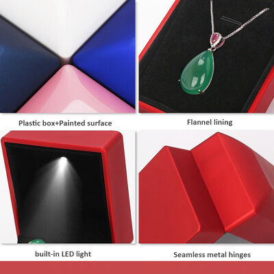 Red Matte LED Jewelry Packaging Box Light Up Jewelry Organizer
